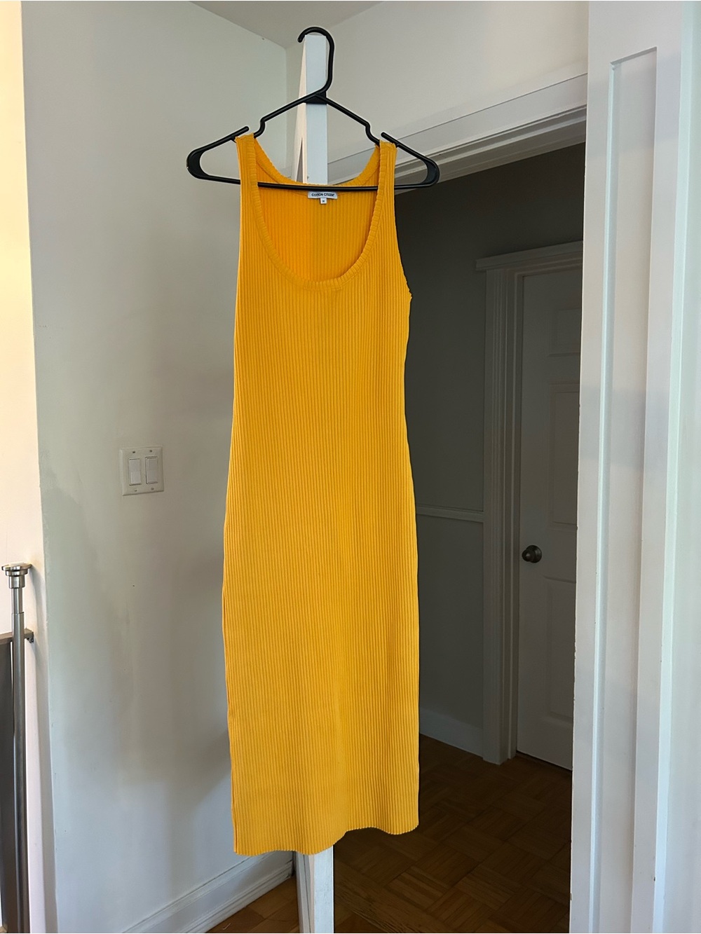 Cotton Citizen Yellow Ribbed Tank Maxi Dress